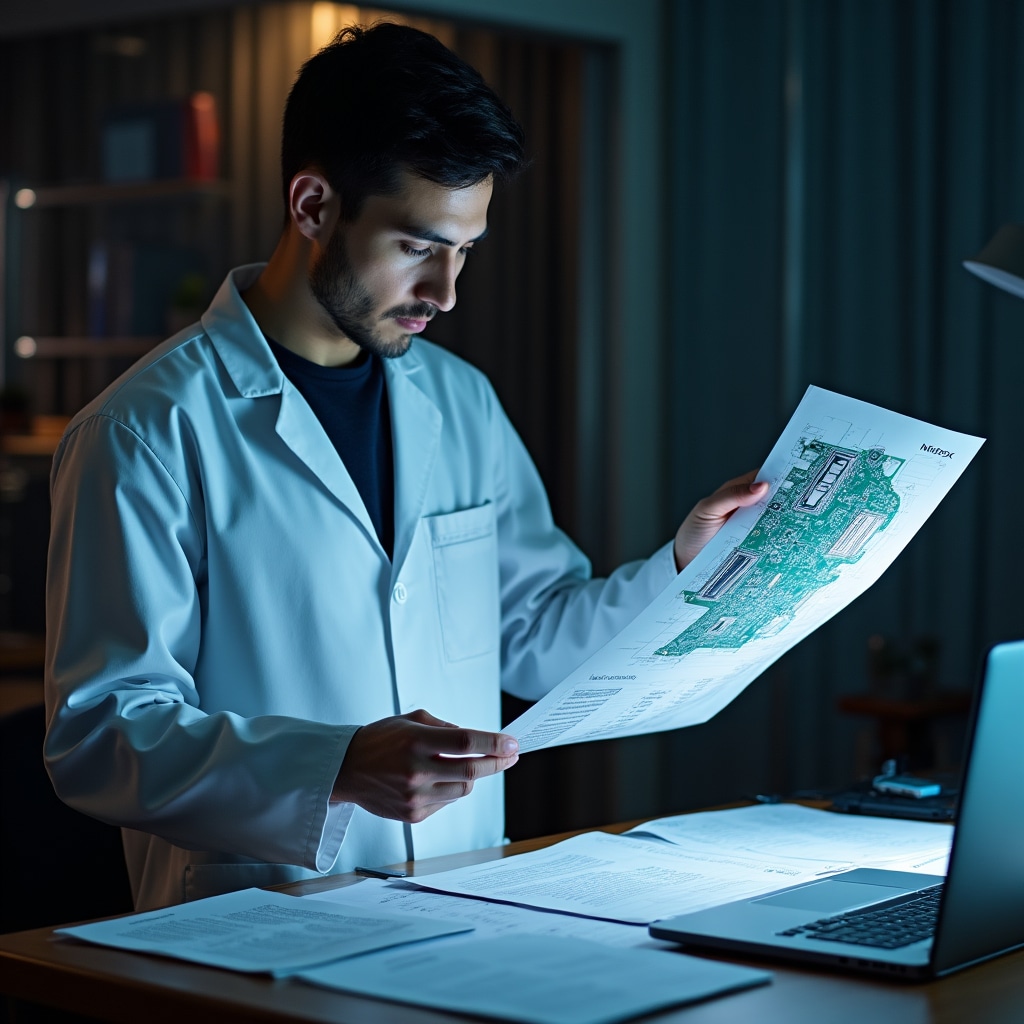 Ambiente di ricerca tecnica con strumentazione industriale specializzata